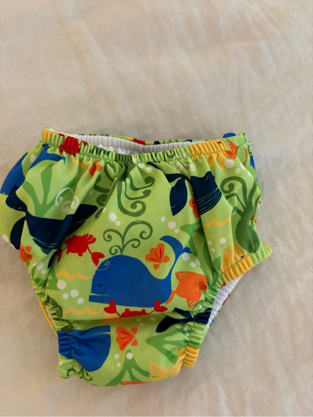 Green Whale Print Swim Diaper Cover for Toddlers green sprouts